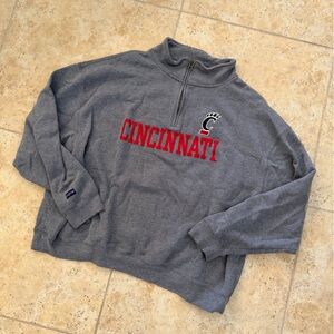 Gray University of Cincinnati Quarter-Zip Sweatshirt
